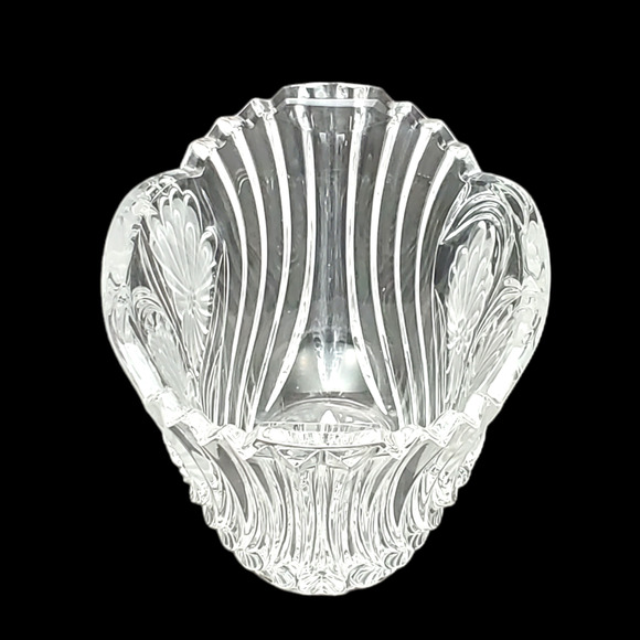 Vtg Floral Etched Crystal Open Candy Dish Bowl 3.5 in - Picture 6 of 16